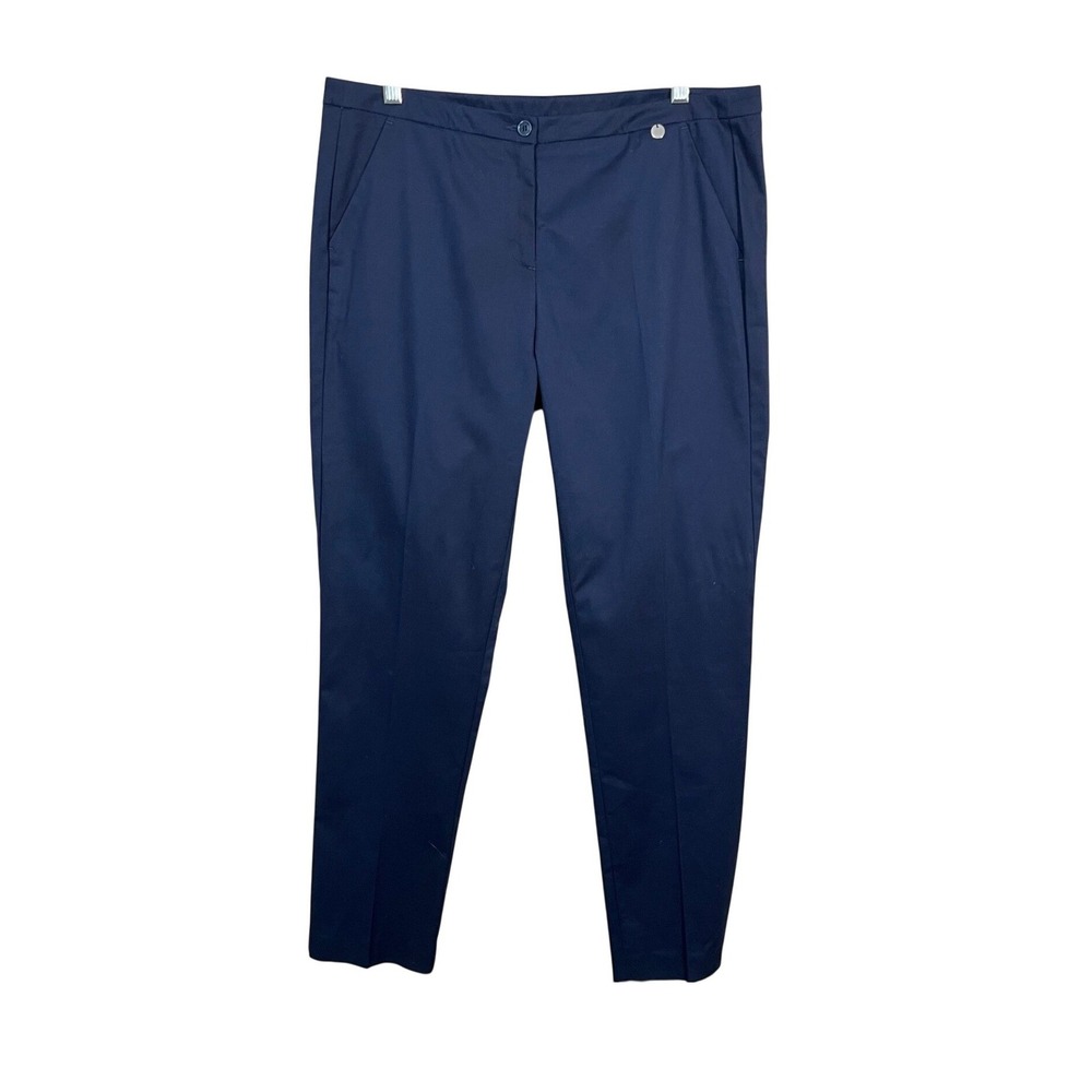Massimo Rebecchi Trousers Women 46 Navy Blue Cotton Stretch